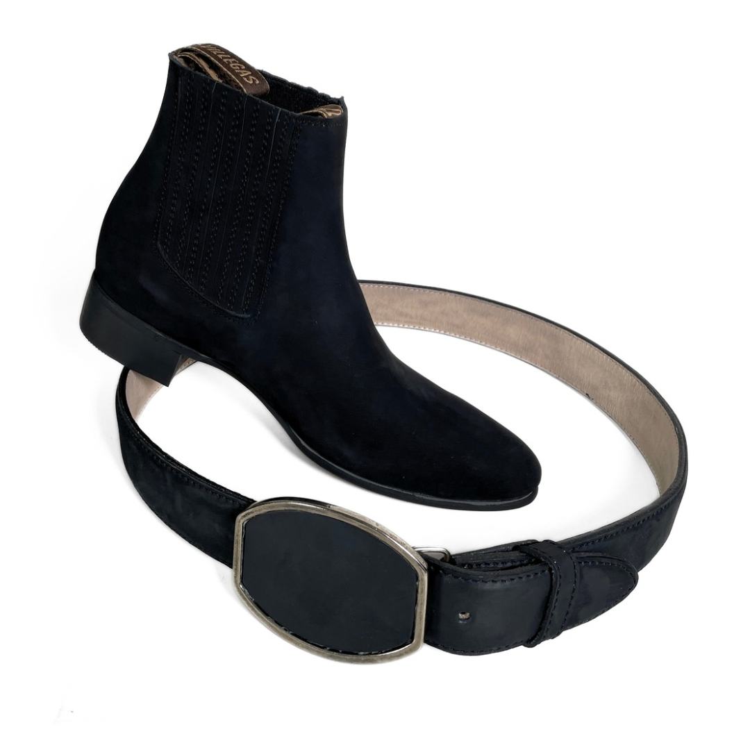 Kit Botas + Cinturón Rodeó Negro