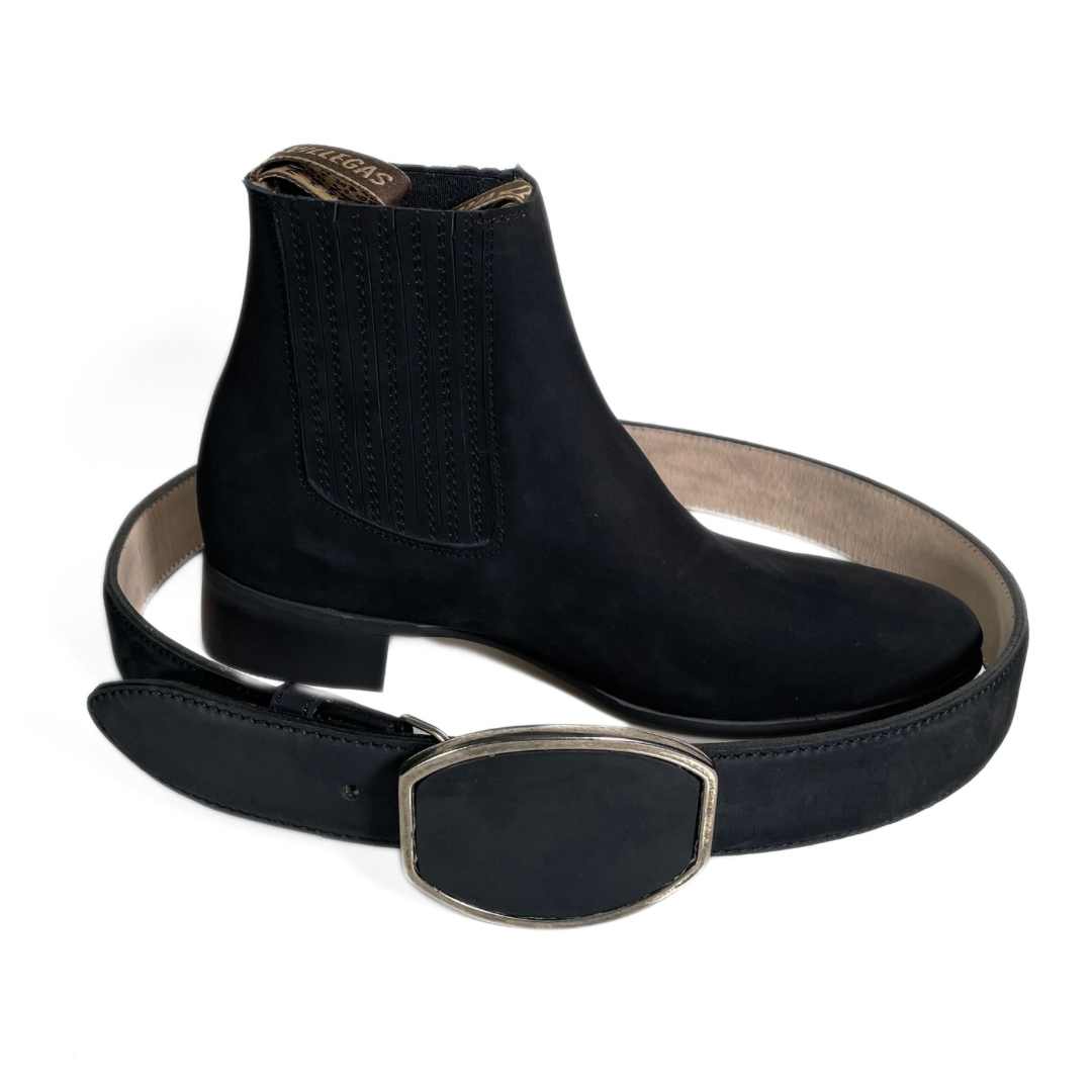 Kit Botas + Cinturón Rodeó Negro