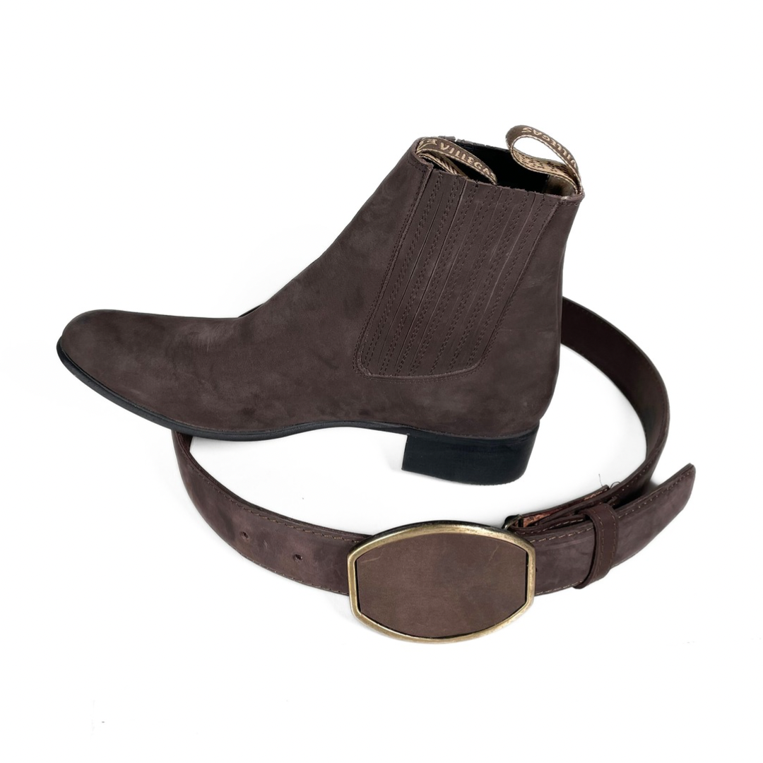 Kit Botas + Cinturón Rodeó Chocolate