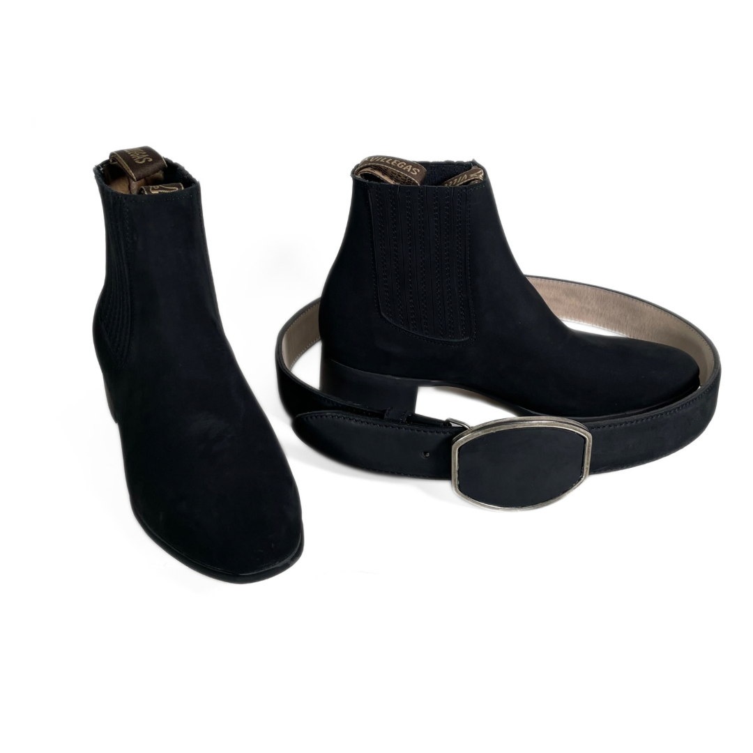 Kit Botas + Cinturón Rodeó Negro